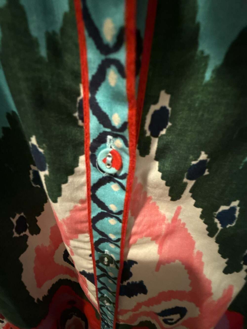 Maude Vivante Shirt Dress Size S Multicolor Ikat Long Sleeve - Picture 5 of 6
